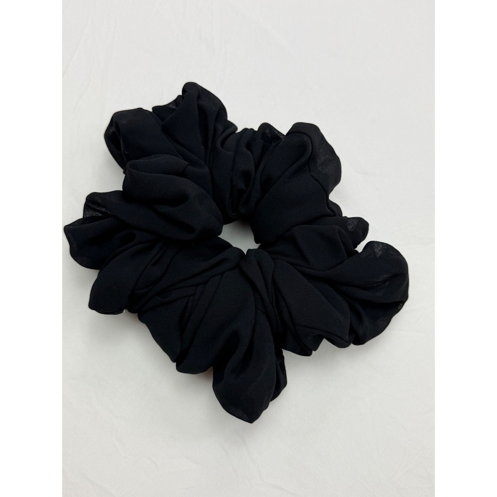 Free People Jumbo Schiffon Scrunchie Black Oversized Hair Tie Accessory - Picture 7 of 8